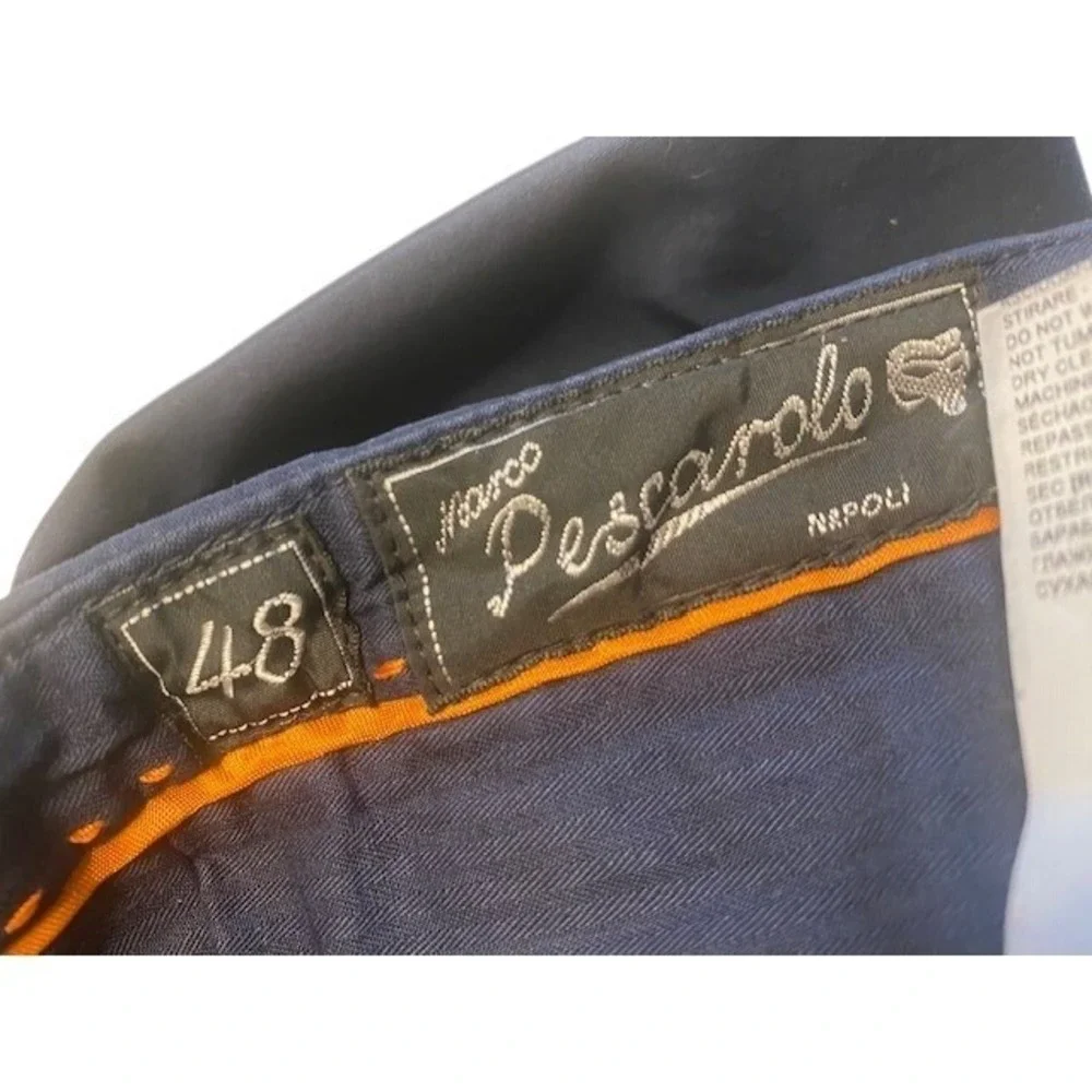 Marco Pescara Napoli Flat Front Chino Trouser Blue Men Size EU 48/US 32X30